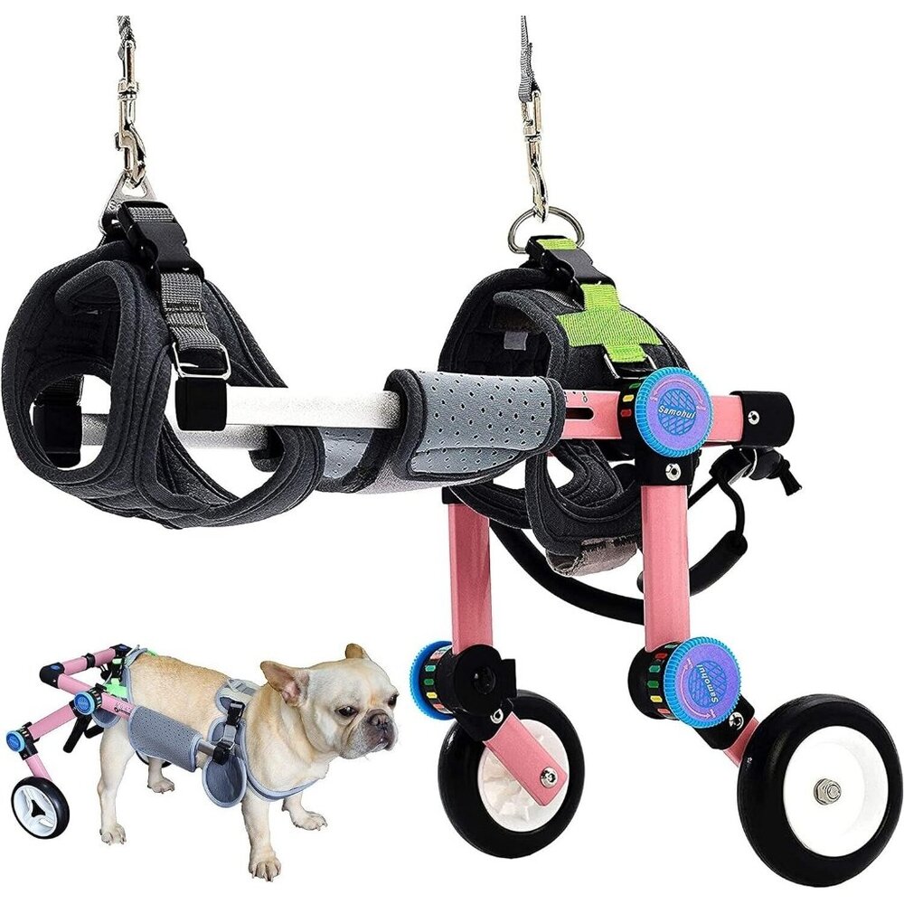 Pet Wheel Chair Pink Adjustable For Back Legs Size XS READ /  SEE Pic Si…
